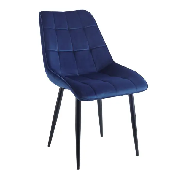 Krzesło tapicerowane niebieski nogi czarny J262-1